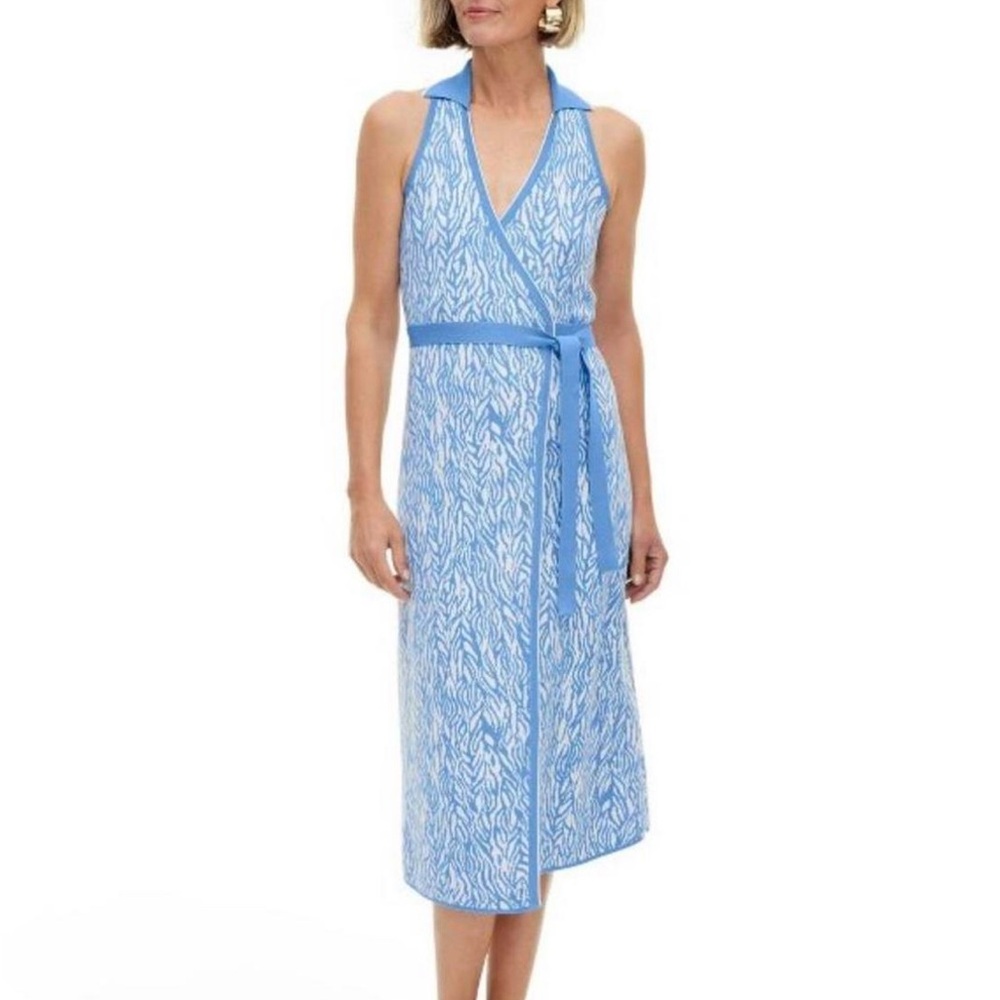 NWT DVF x Target Wrap Dress Blue Pattern Size M